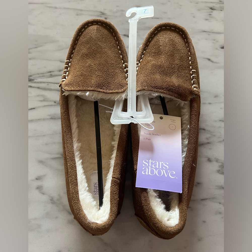 Stars Above  Women's Gemma Moccasin Slippers Dark Chestnut 7